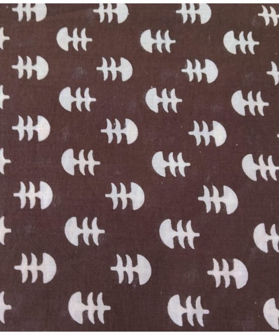 BROWN CHRISTMAS PRINT COTTON FABRIC