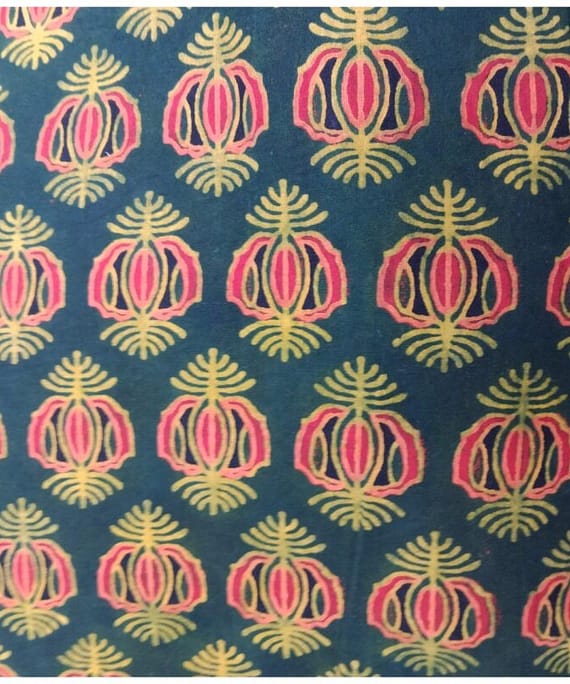 GREEN GEOMETRIC FLORAL COTTON AJARAKH PRINT