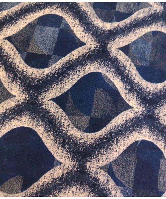 DARK BLUE FLORAL MODAL SATIN DIGITAL PRINT