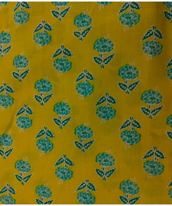 GREEN FLORAL  COTTON JAIPURI PRINT