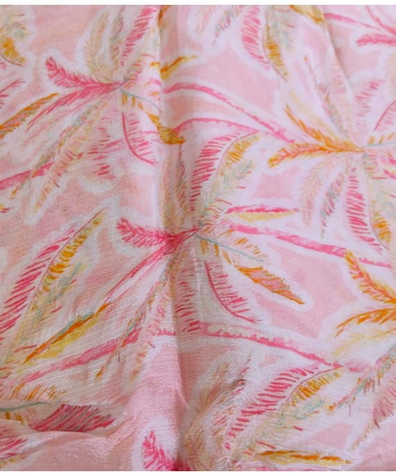 DARK PINK FLORAL CHINNON DIGITAL PRINT