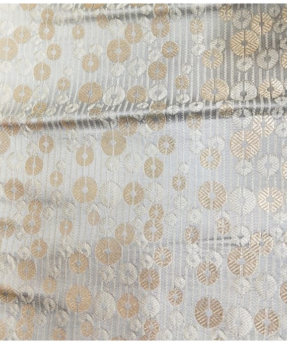 GREEN STRIPE BANARASI SILK BROCADE