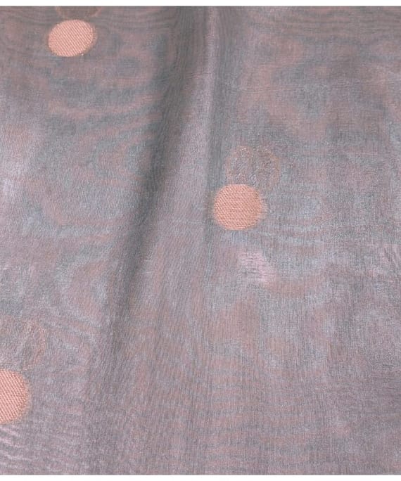 BLUE TISSUE BUTTI ZARI FABRIC
